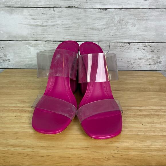 NEW Schutz Victoire Heels – Magenta Clear Strap Sandals 7.5 - Picture 4 of 5